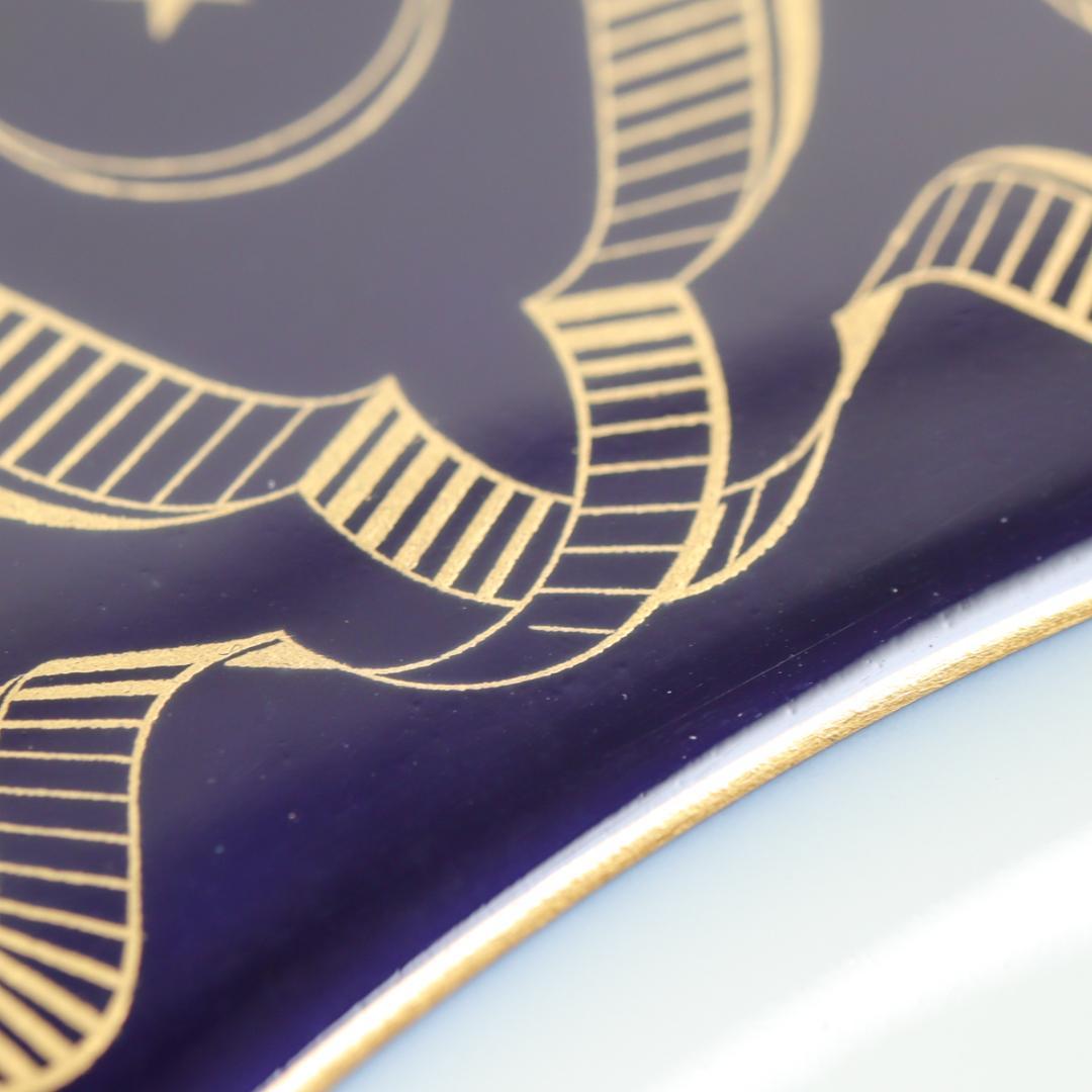 SEVRES セーブルブルー リボンと星 プレート 26cm 箱付