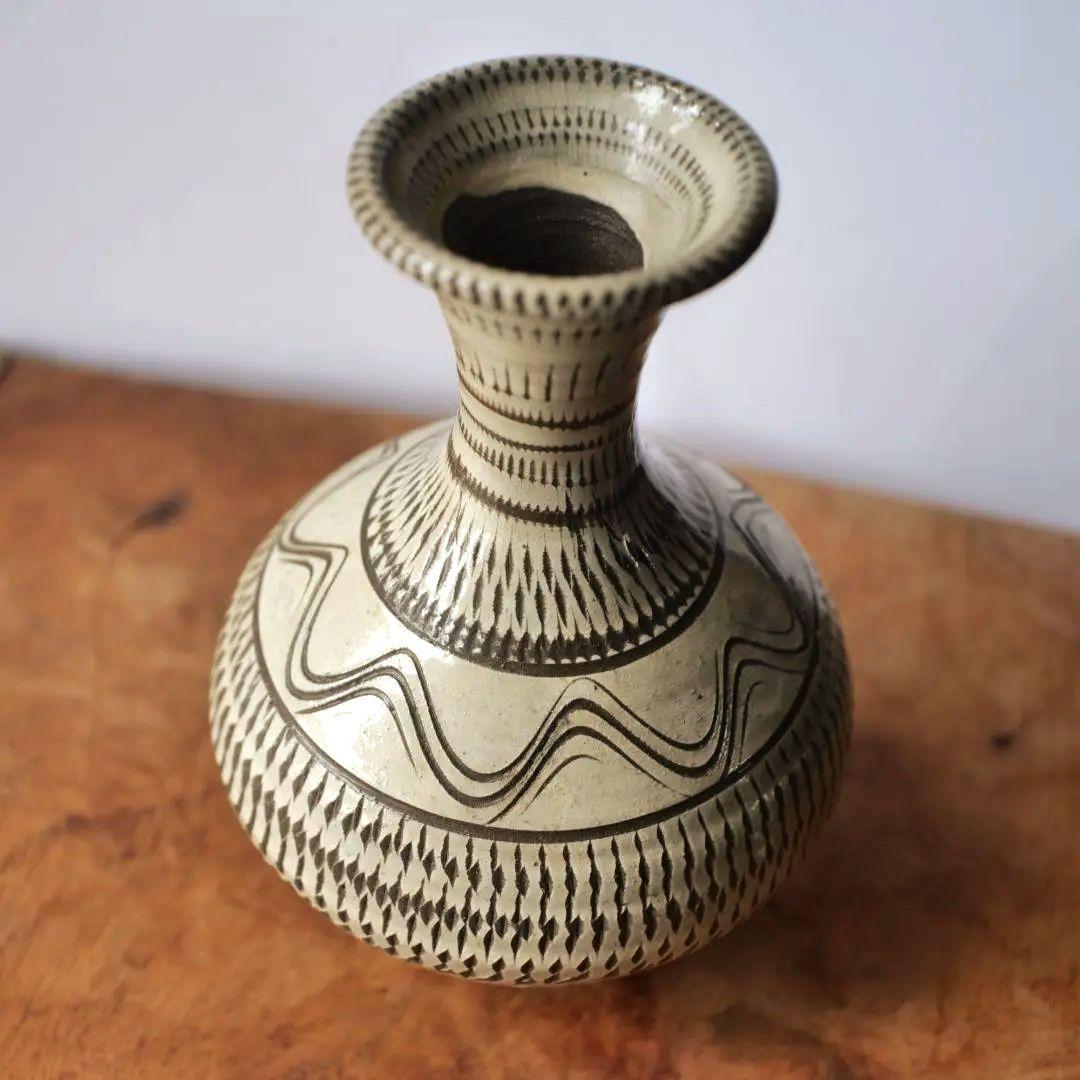 【民藝】小鹿田 おんた焼 花瓶 花入 フラワーベース バーナードリーチ