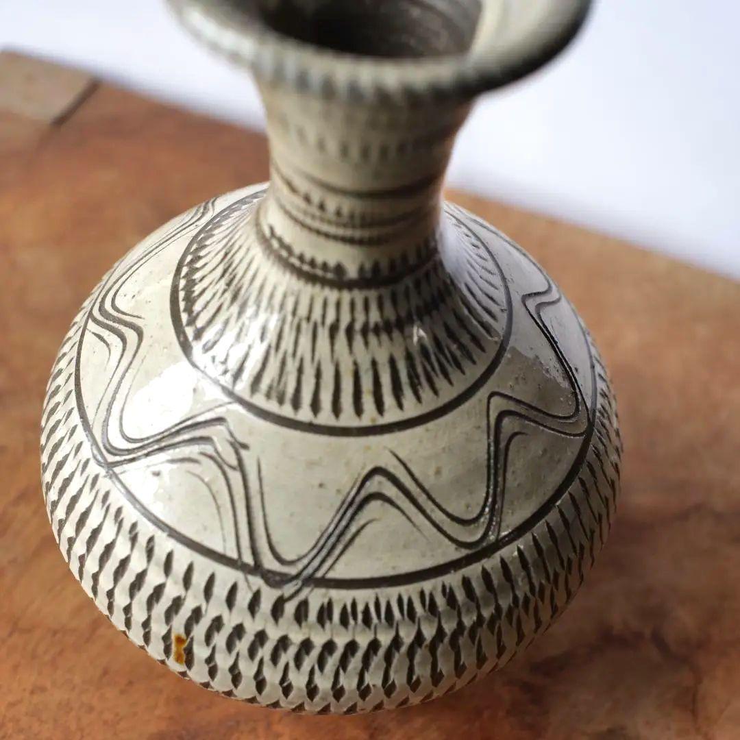 【民藝】小鹿田 おんた焼 花瓶 花入 フラワーベース バーナードリーチ