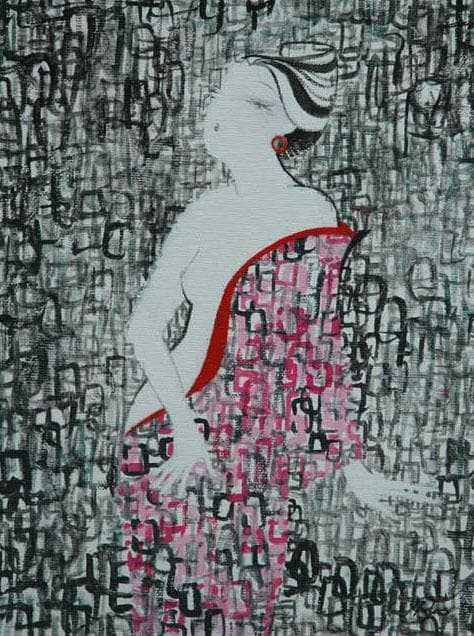 油絵 菅家令子 絵 絵画 インテリア uF3-020611 人物 女性像