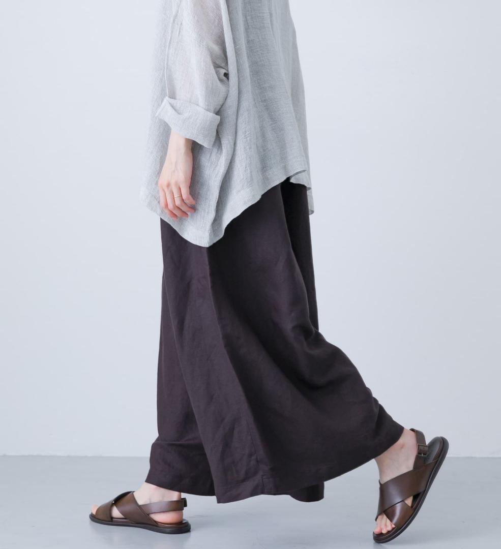 2025 春夏新作 かぐれ kagure リネンレーヨンワイドギャザーパンツ＊C