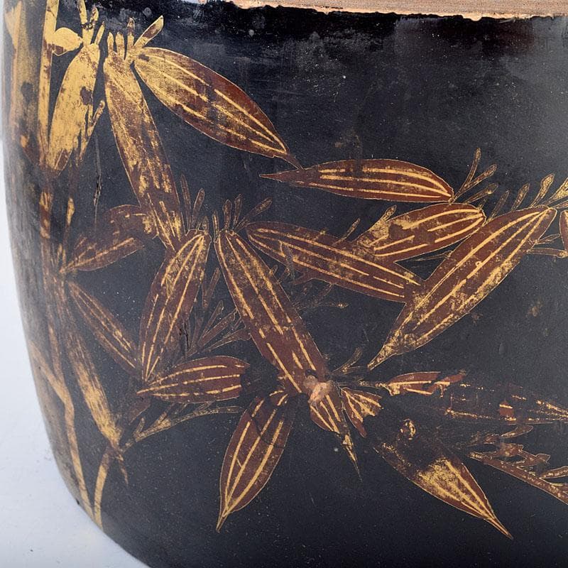 和楽器　和太鼓　締太鼓　黒漆金蒔絵胴　C　8682D