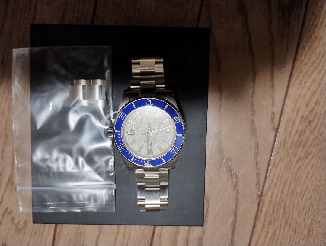 自動巻き 腕時計 シルバー/ブルー