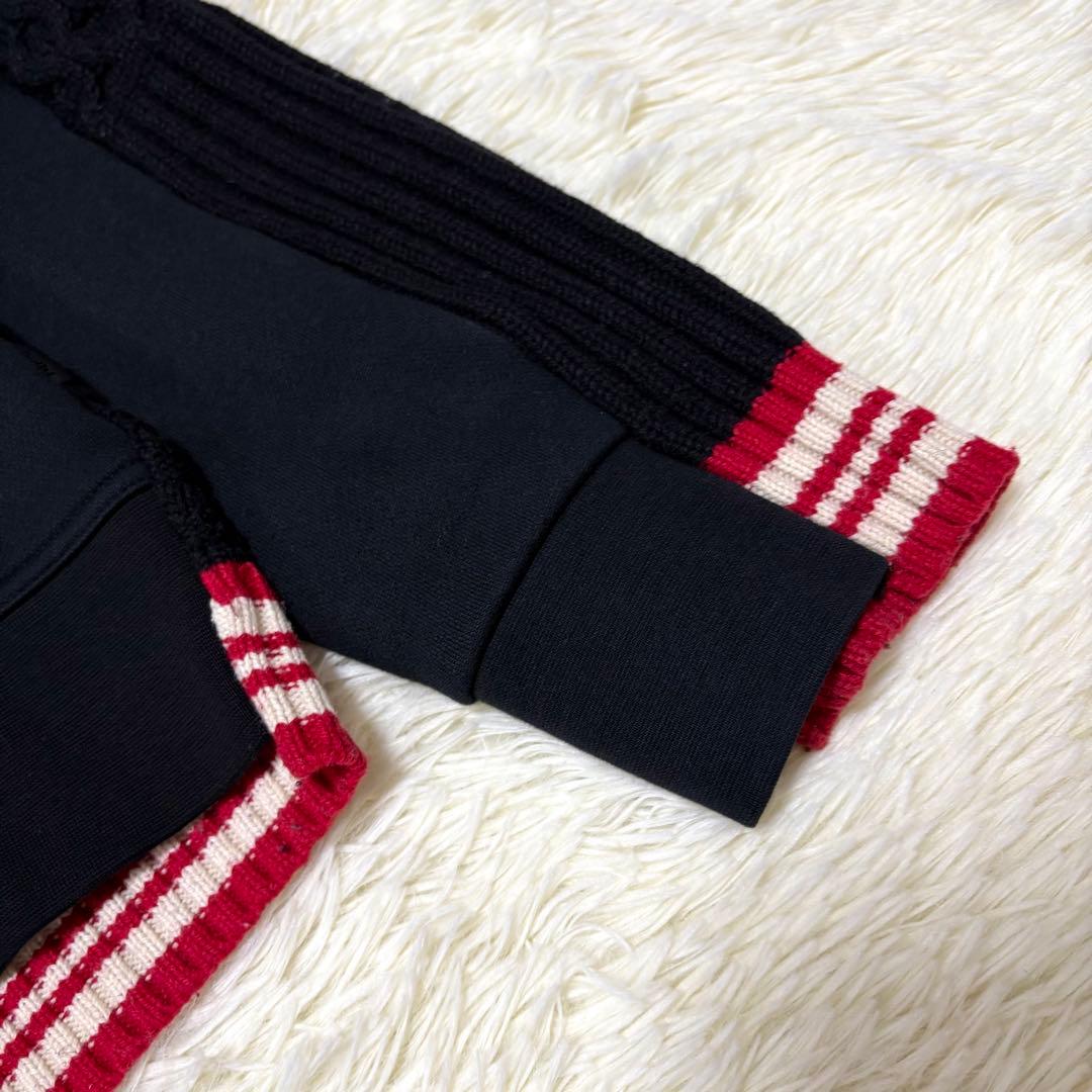 DIESEL ディーゼル ニット切り替えジャケット パーカー 黒 ロゴ 2XL