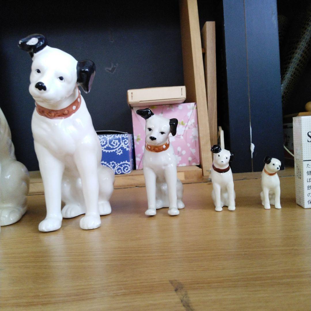 超貴重　ビクターニッパー君陶器製犬の置物セット 6匹