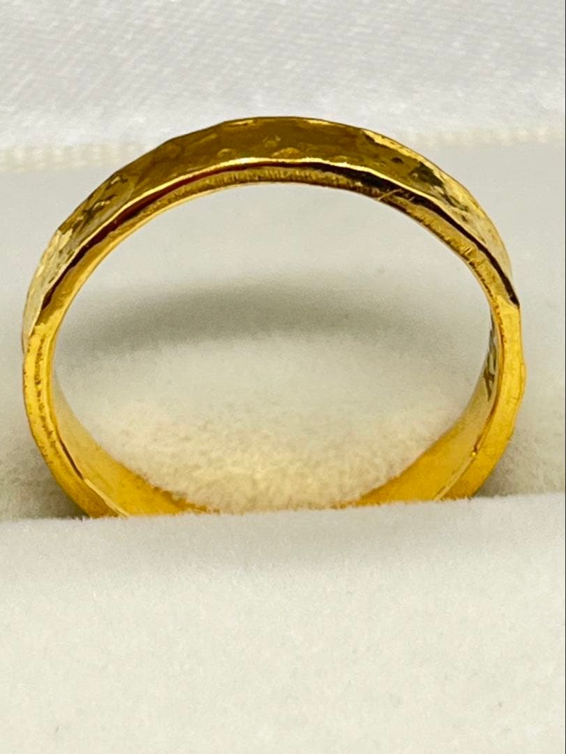 K24 純金 槌目リング 4.34g指輪 リング 刻印あり ハンドメイド