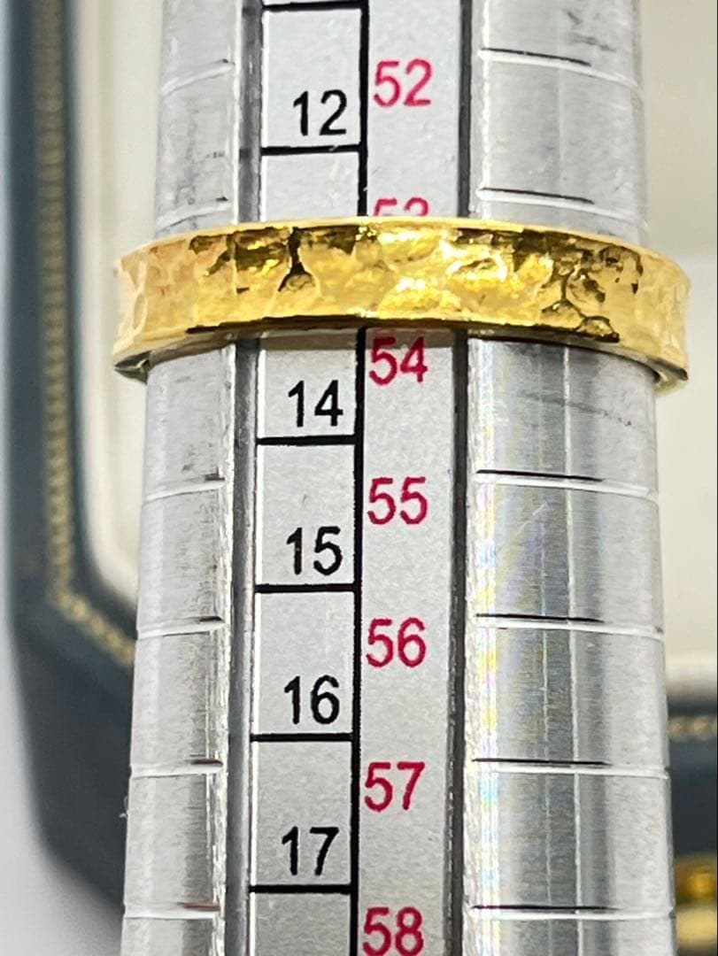 K24 純金 槌目リング 4.34g指輪 リング 刻印あり ハンドメイド