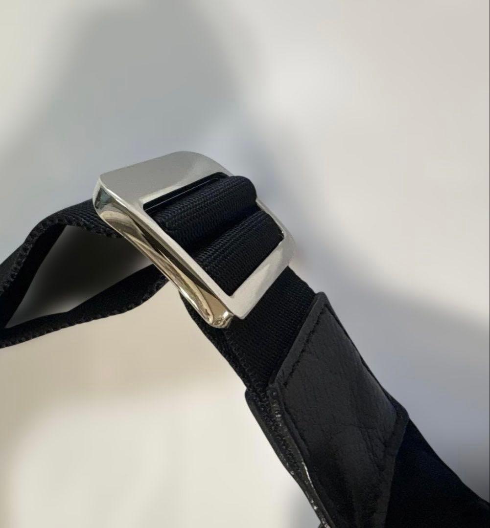 ラシット ナイロン ラウンドショルダーバッグ 金具シルバー　美品