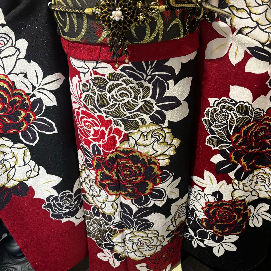 美品　銀通し　染分け　薔薇　金彩　逸品　振袖　フルセット 振り袖
