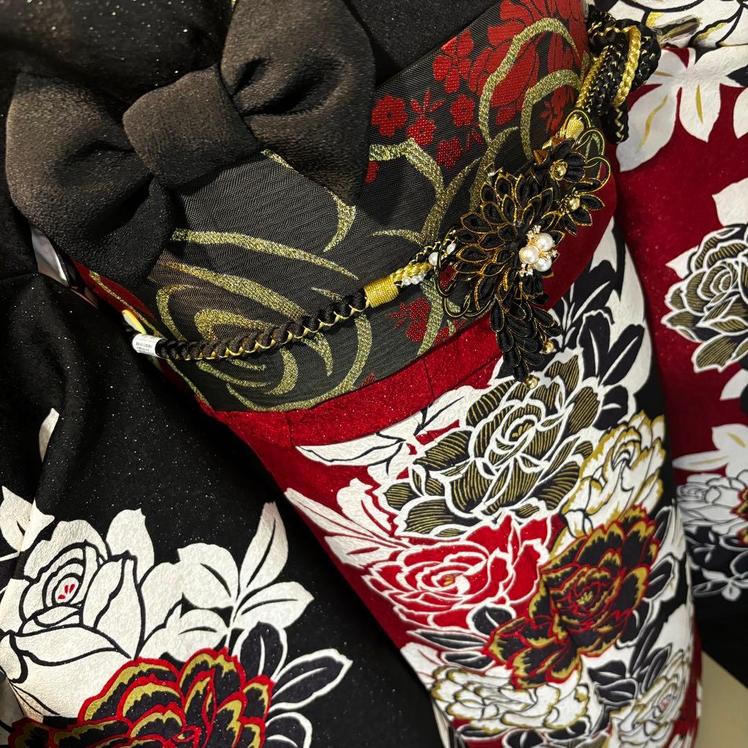 美品　銀通し　染分け　薔薇　金彩　逸品　振袖　フルセット 振り袖