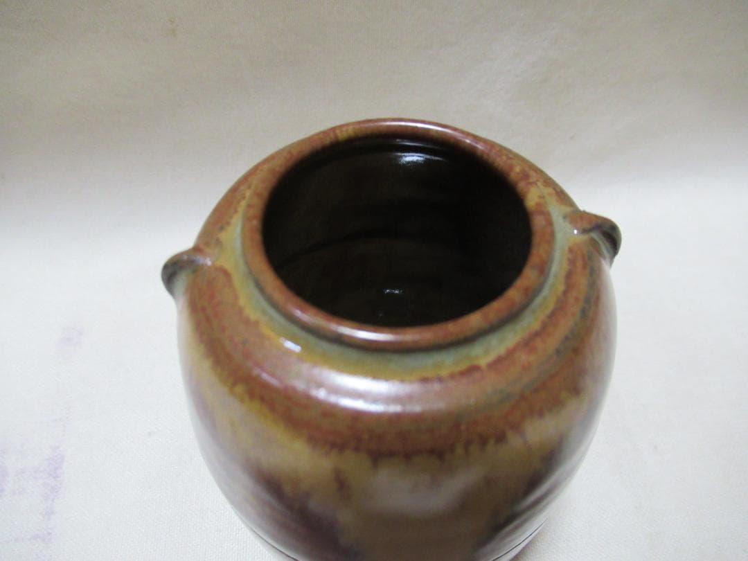 小石原高取焼　茶入　喜恵作　中興名物秋の夜写　共箱