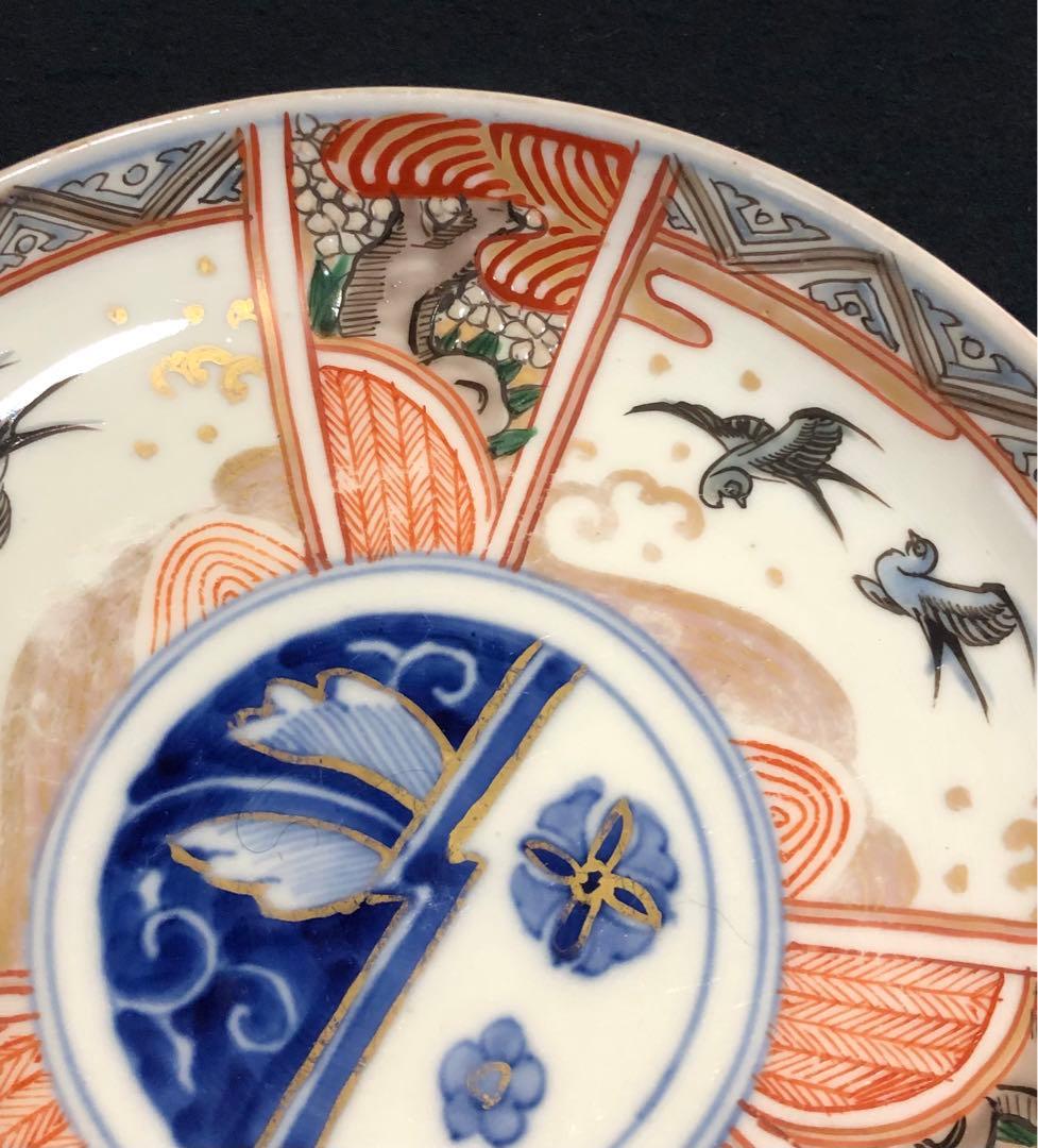 割引❗️《レ》伊万里 金彩色絵 中皿5客 6寸皿 取り皿　1f