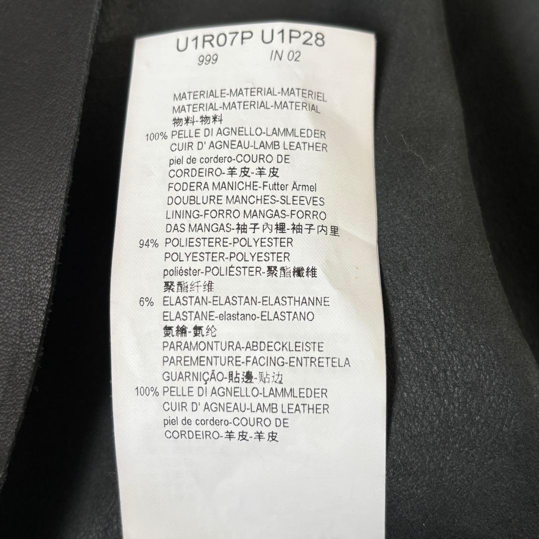 美品 エンポリオアルマーニ 黒タグ ラムレザージャケット ライダース シングル