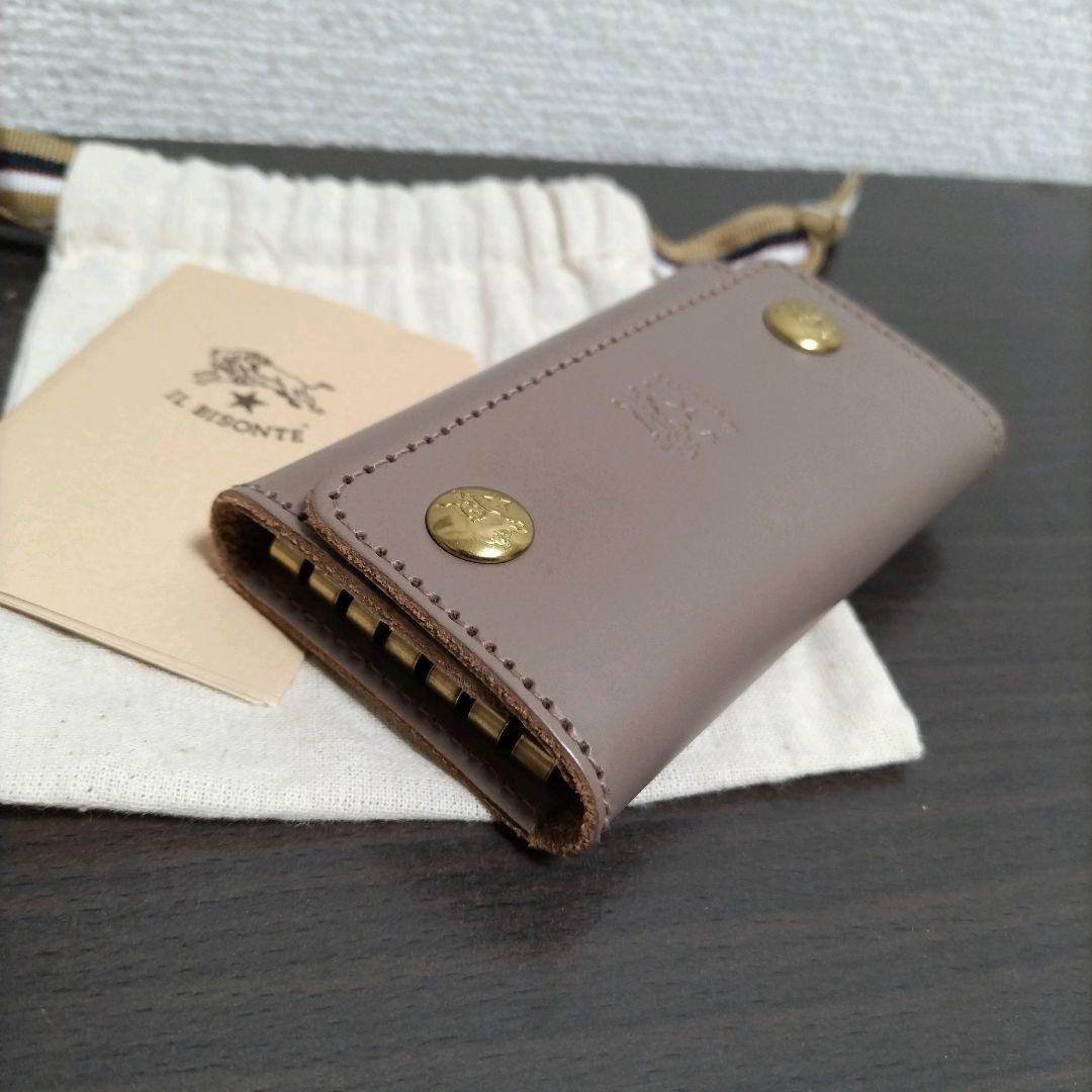 新品 イルビゾンテ 本革 キーケース キーホルダー 6連 グレー トルトラ