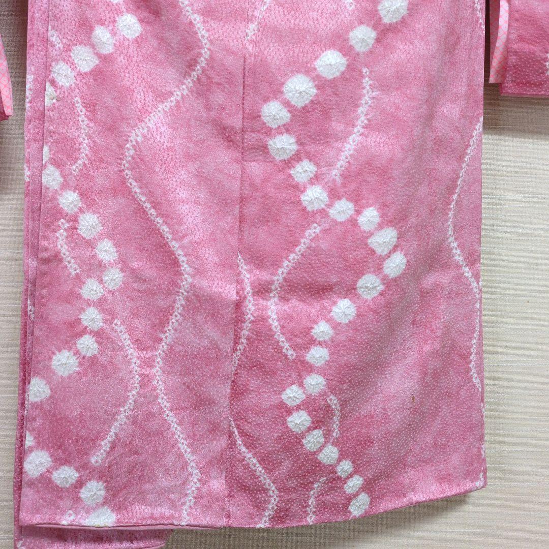 七五三７歳四つ身正絹絞りの着物と帯セット