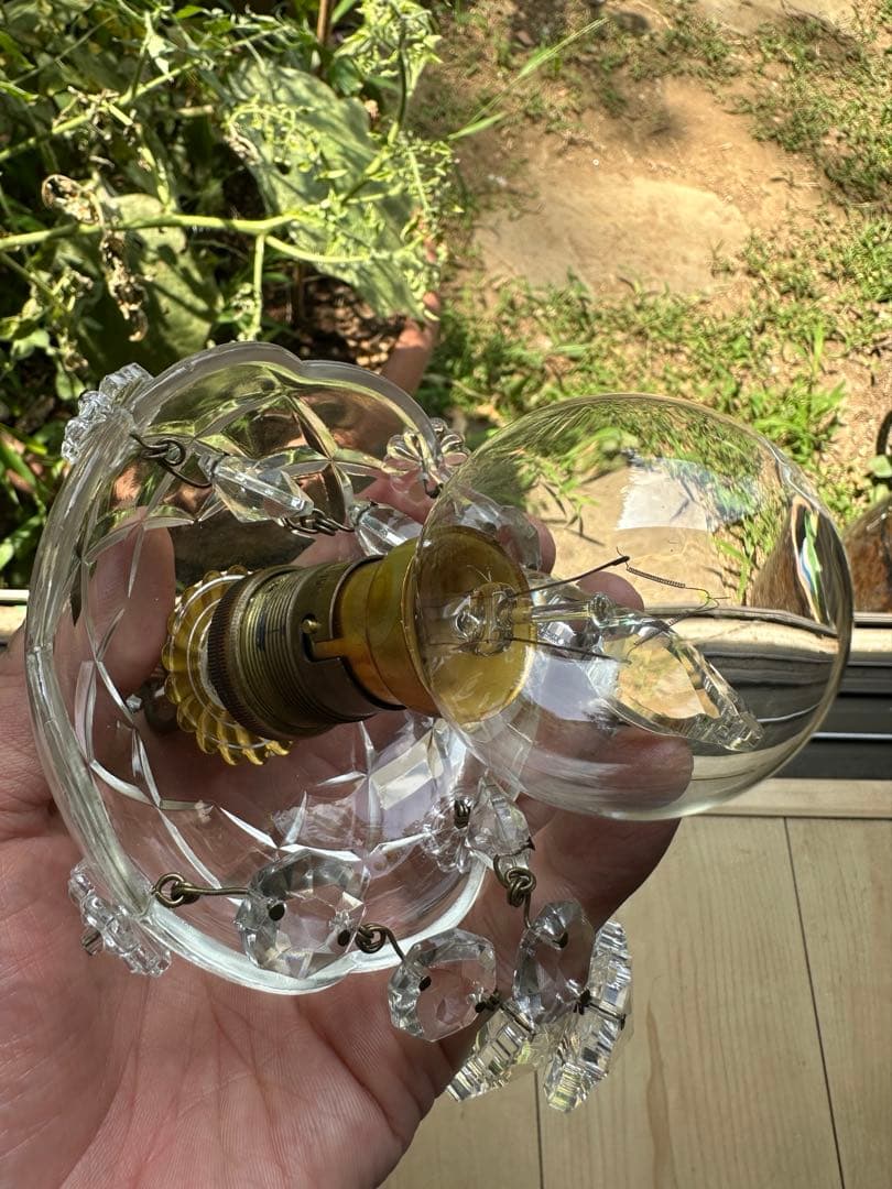 20's フランス アンティーク 希少なフレンチリーフの可愛いミニシャンデリア＊