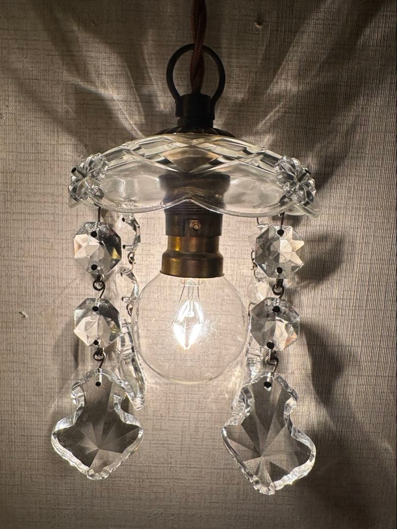 20's フランス アンティーク 希少なフレンチリーフの可愛いミニシャンデリア＊