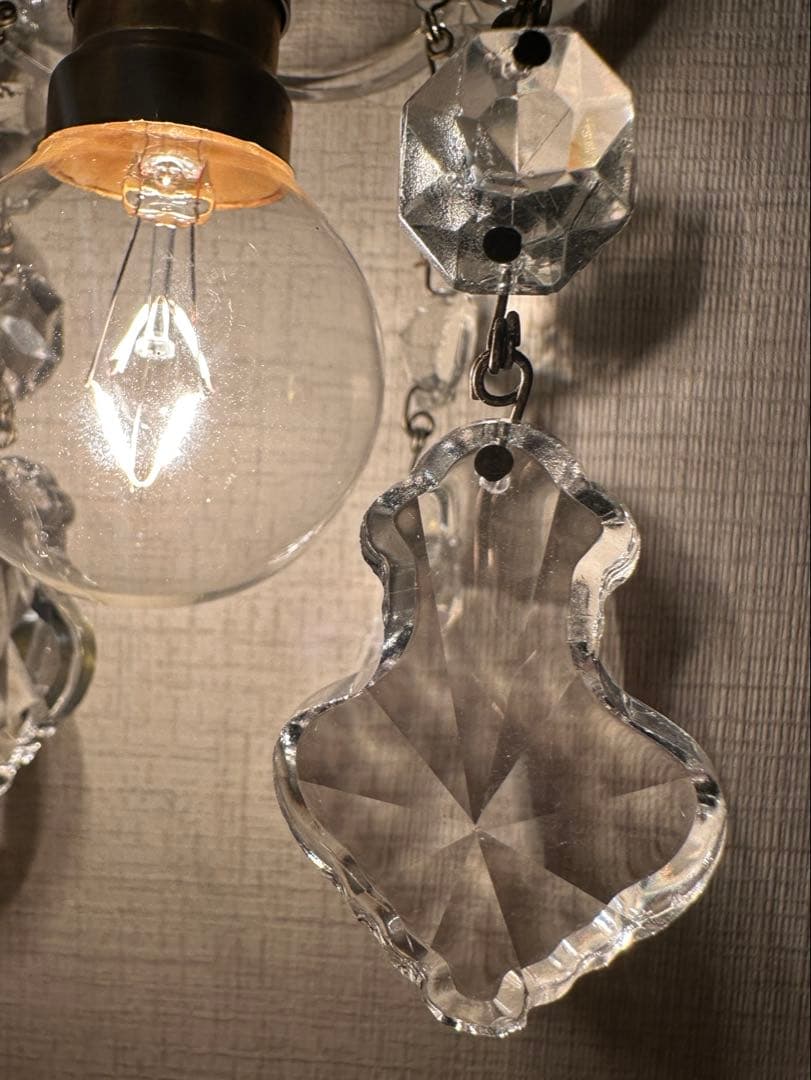 20's フランス アンティーク 希少なフレンチリーフの可愛いミニシャンデリア＊