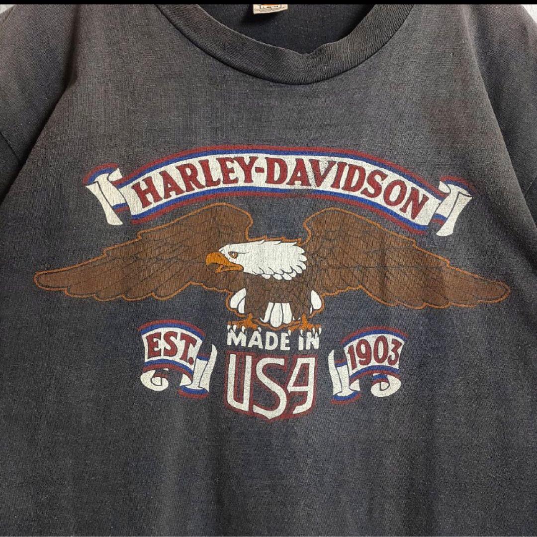70s Harley-Davidson ヴィンテージ　Tシャツ　USA 黒