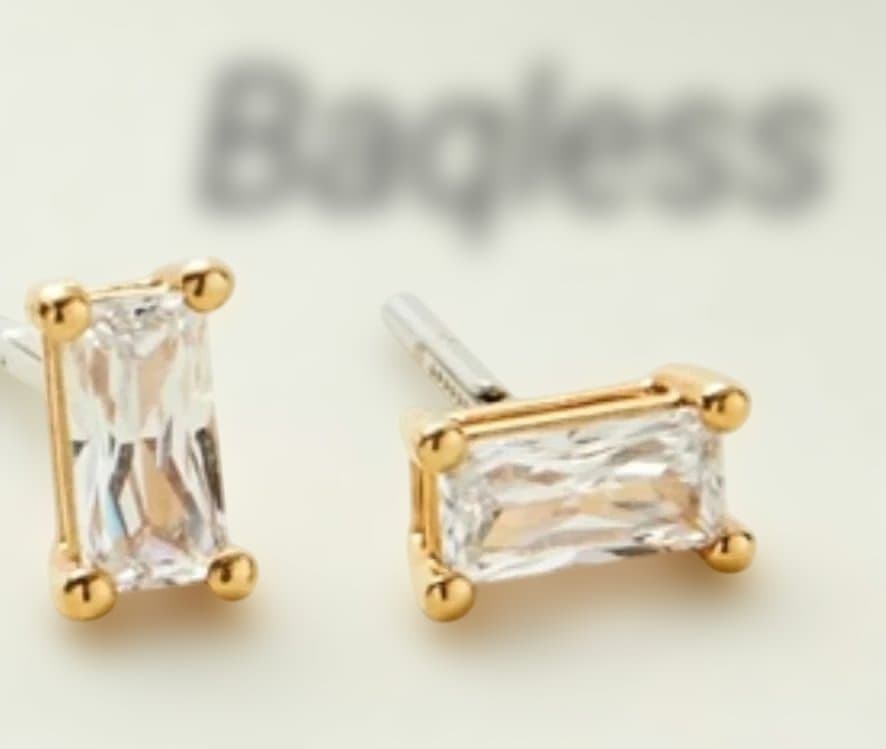 ⭐️Baqless/バックレス ジルコニアコレクション スクエアピアス