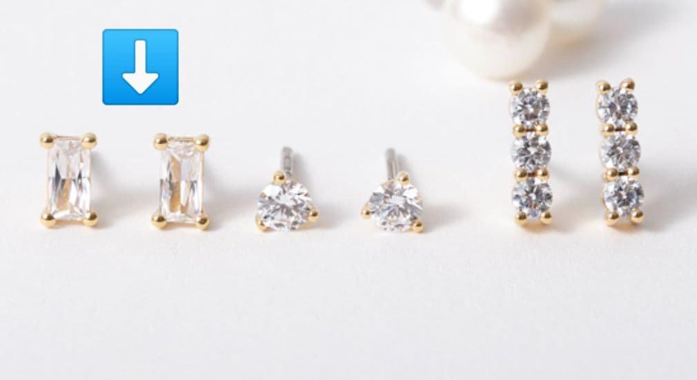 ⭐️Baqless/バックレス ジルコニアコレクション スクエアピアス