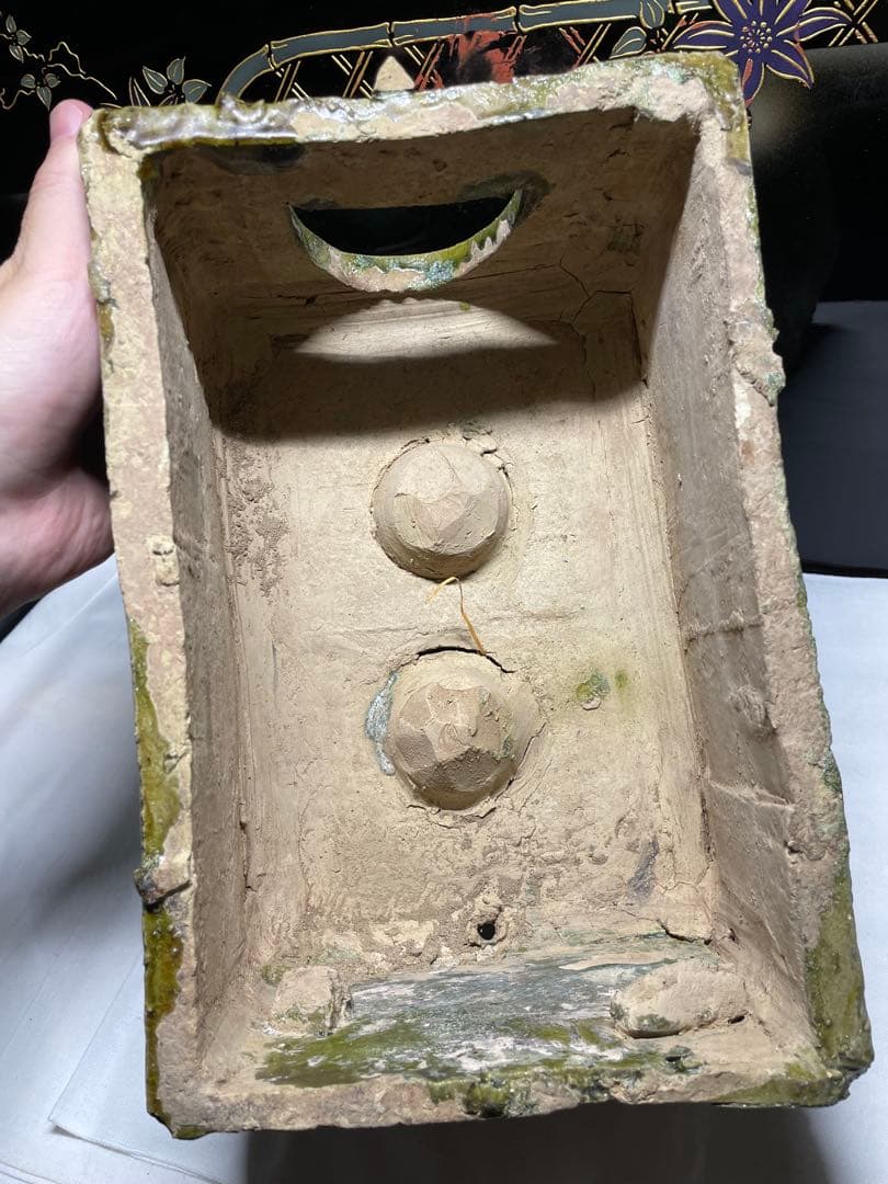 漢緑釉。灶台。漢時代。陶器。古美術。骨董品。舊家蔵出し。稀少品。