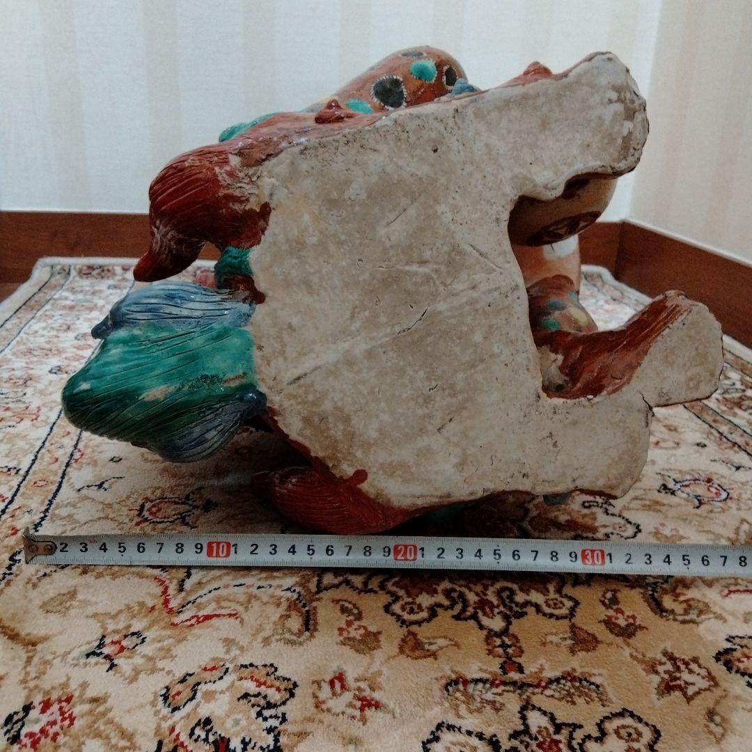東洋中国骨董【魔除け赤絵大獅子九谷焼】古くから邪気払い福呼びよせ運気上げ縁起置物