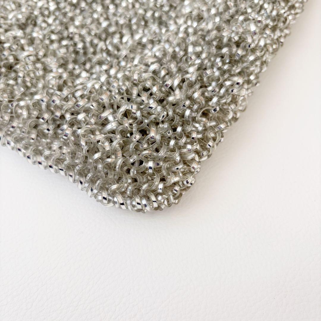 アンテプリマ　スタンダード　スクエア　ミディアム　シルバー　インナーポーチ付き