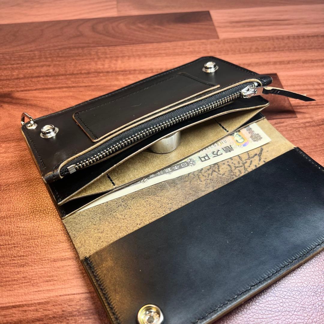 Feuer様オーダー品【トラッカーウォレット ロング】 3層 ホースバット