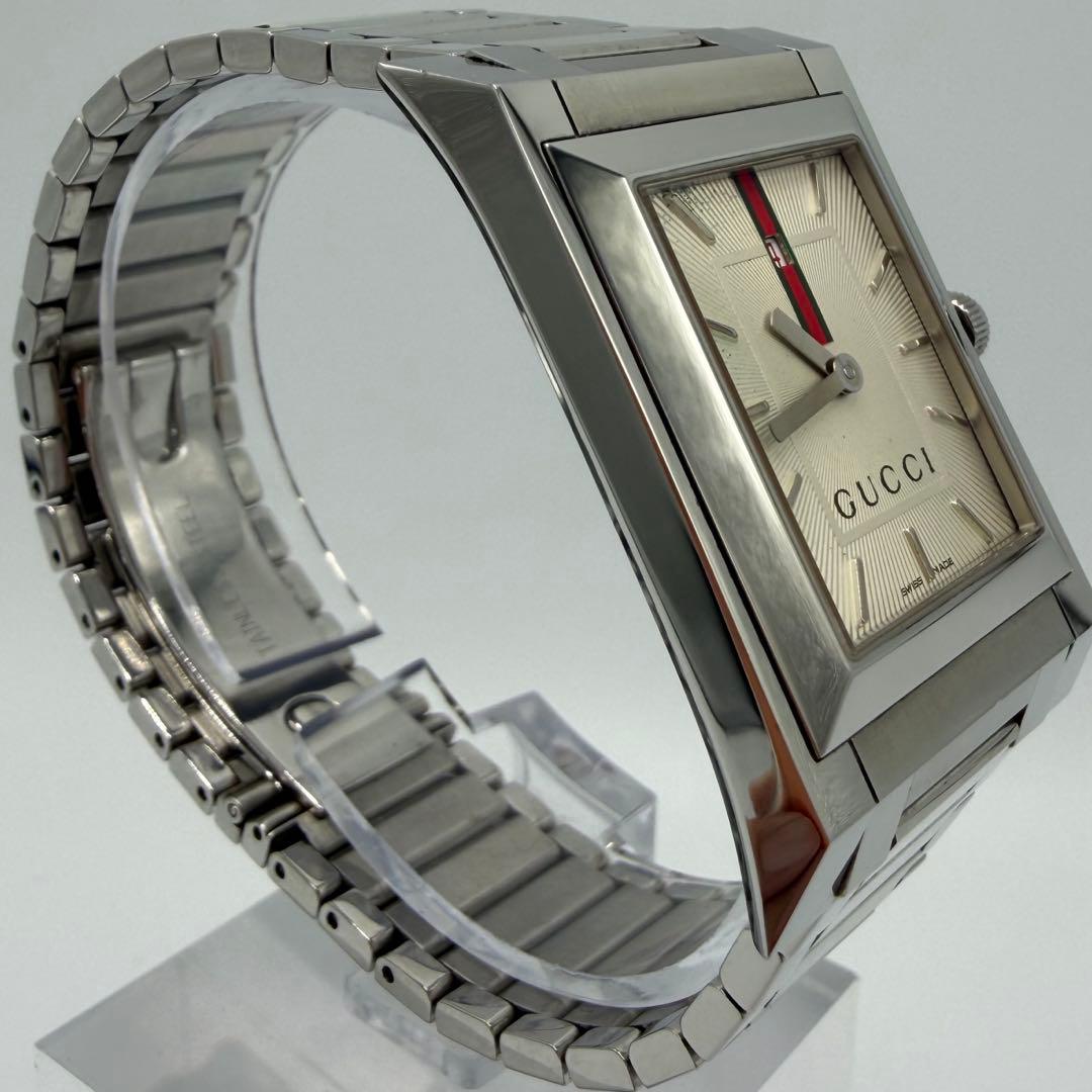 可動品 グッチ GUCCI 腕時計 111M スクエア メンズ シェリーライン