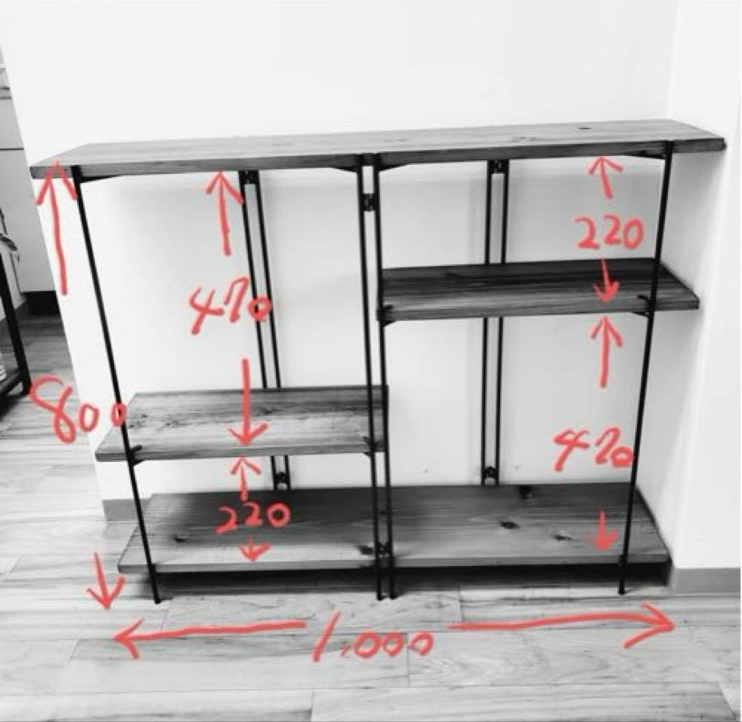 アイアンラック　キャンプテーブル　キッチンテーブル　シェルフ　②