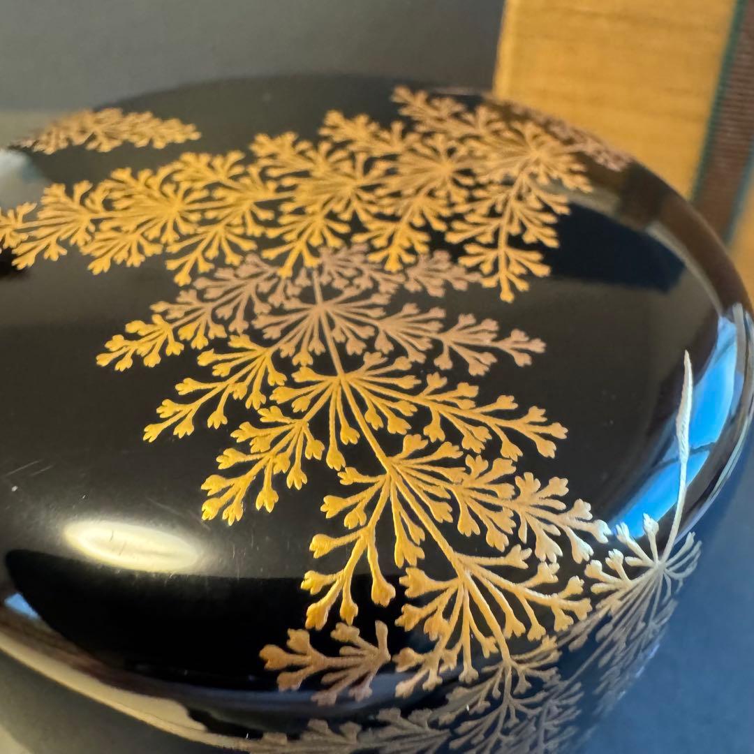 茶道具　羊歯棗　一瓢斎作　共箱付き