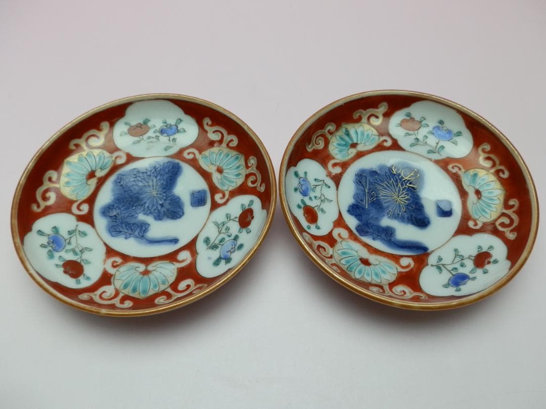 時代物 色絵 錦手 小花紋 小皿 10客 TN 82 70816