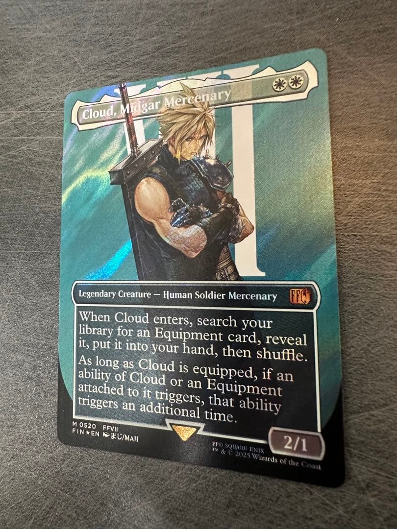 ミッドガルの傭兵、クラウド　サージfoil 英語