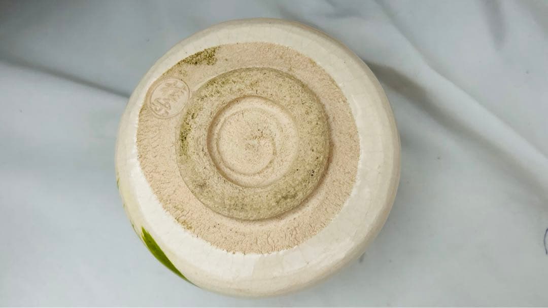 白楽茶碗　菖蒲の絵　茶碗　伊東桂楽作　桐箱　共箱　茶道具