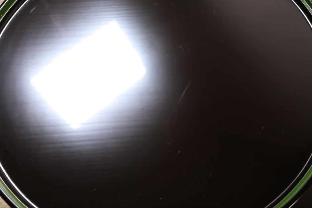 輪島塗 本堅地 黒塗 縁青漆 足付 丸膳 37.8cm 五客 木製【CM383