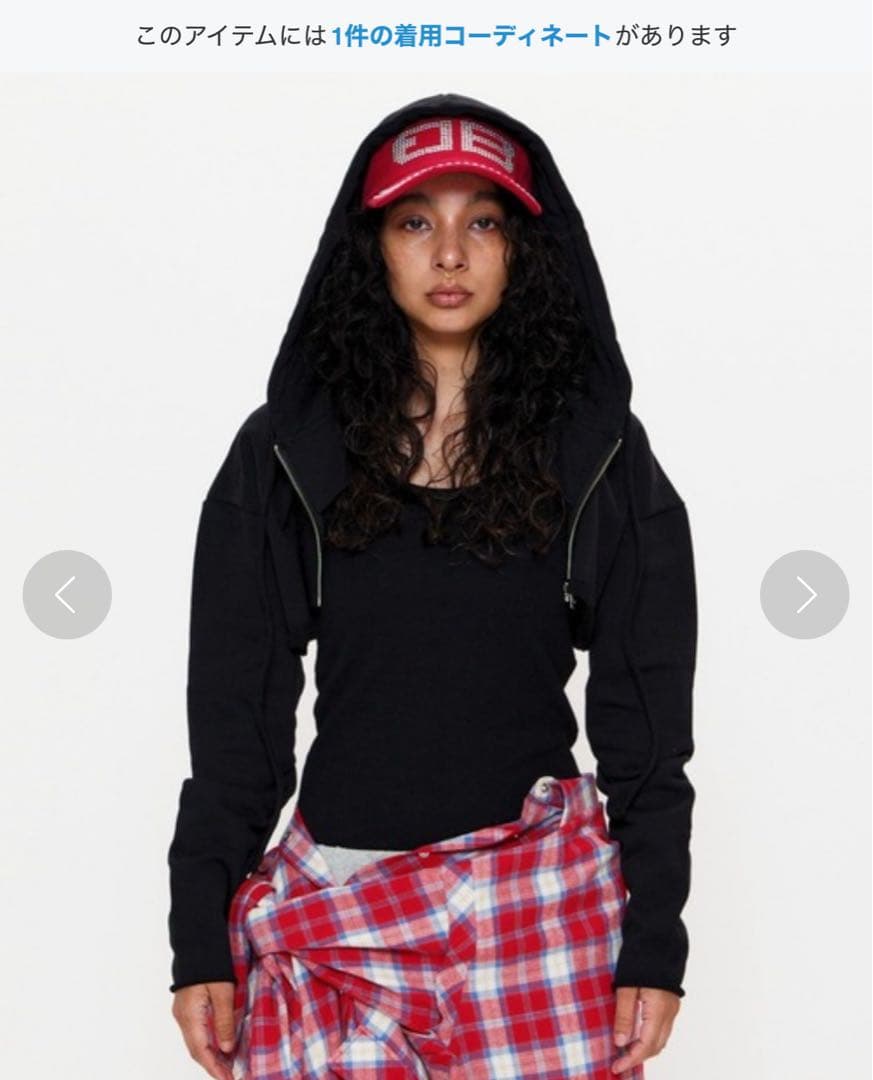 BEEDEN バックロゴ クロップド丈 ジップアップ パーカー