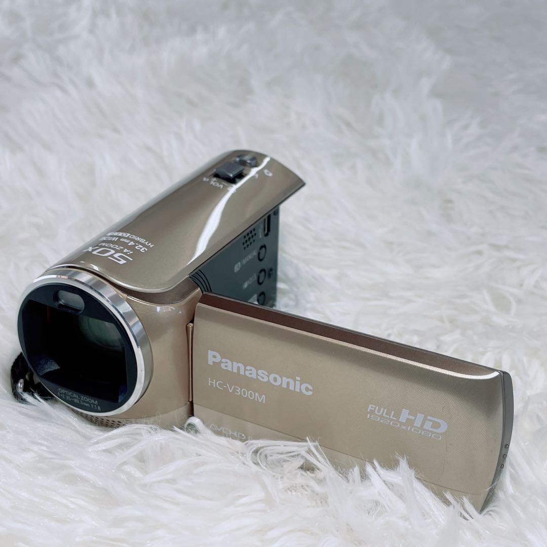 美品 Panasonic ビデオカメラ 【HC-V300M】ゴールド 付属品付き
