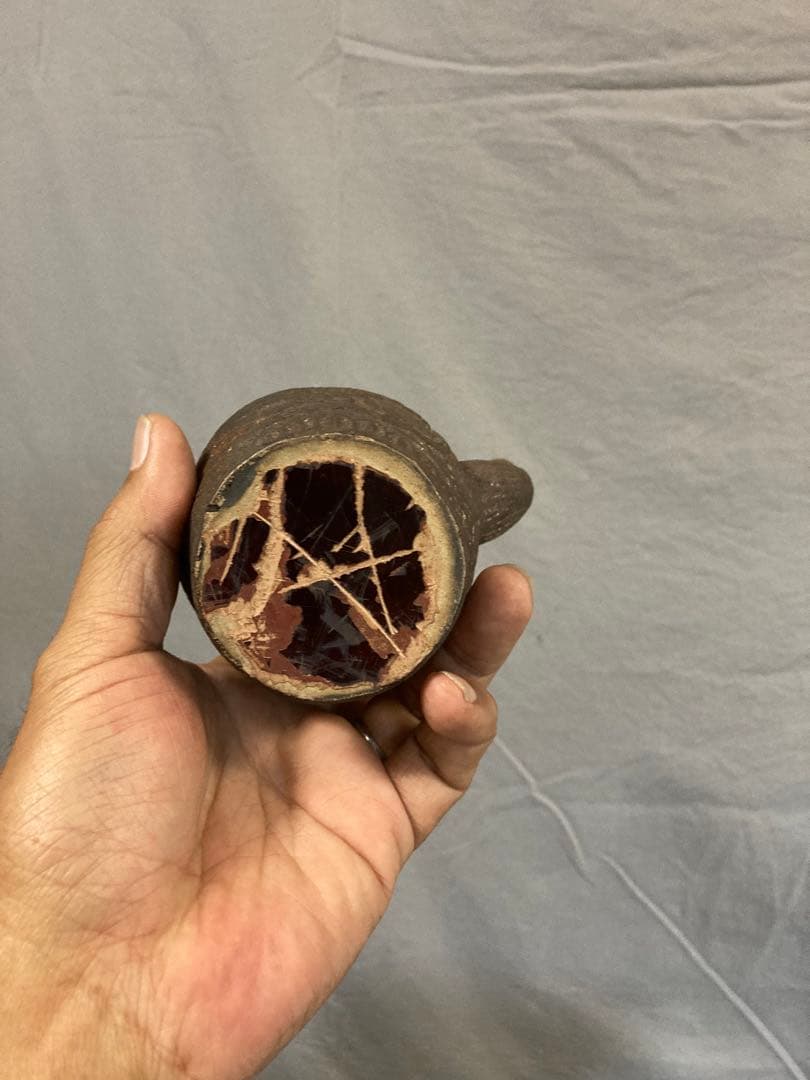 古琉球 水柱 覆輪直し 箱付き やちむん 壺屋 壷屋