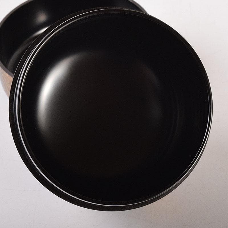 茶道具　黒漆　仁作　柳蒔絵　中棗　共箱　V　7116