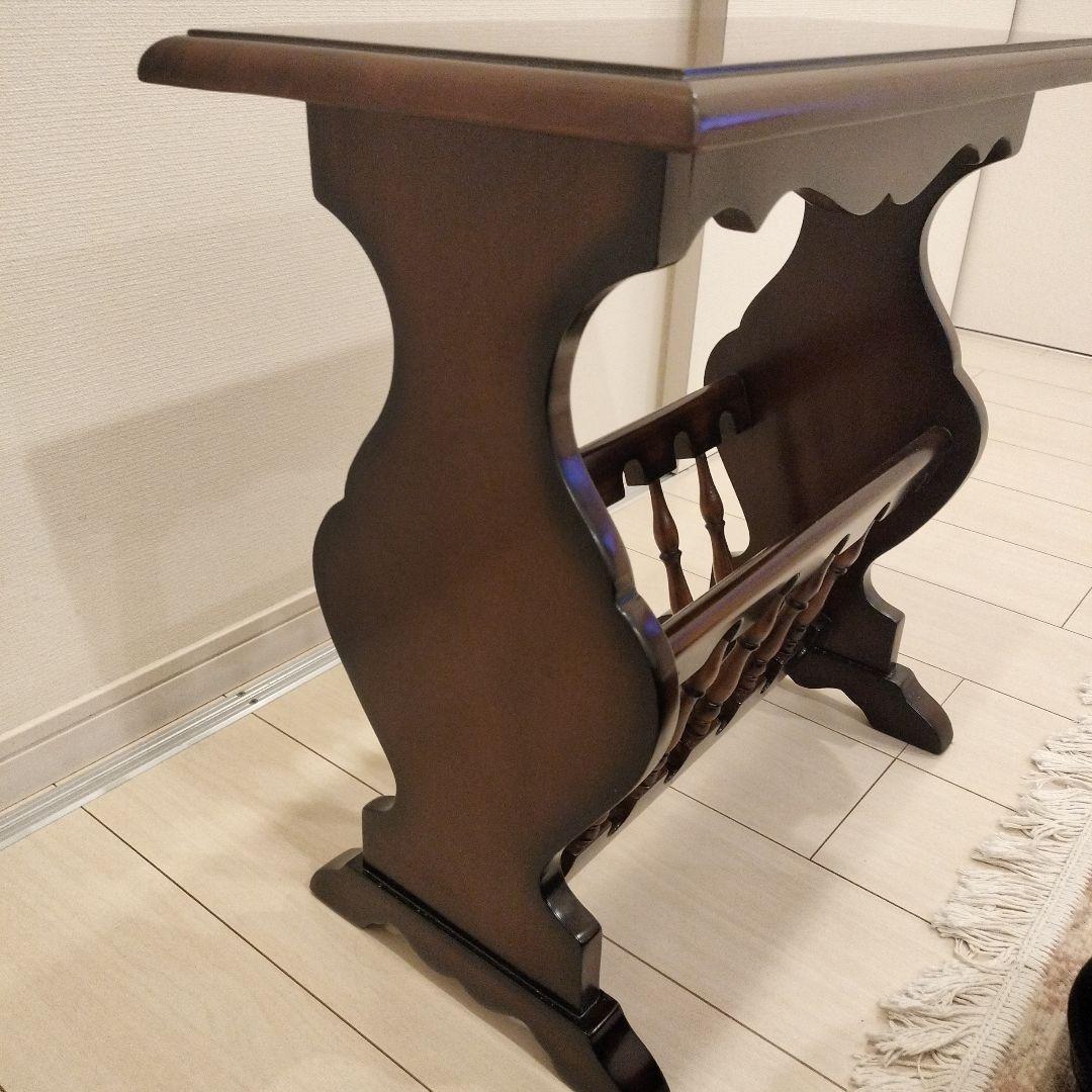 サイドテーブル 木製 マホガニー クラシック ダークブラウン アンティーク風