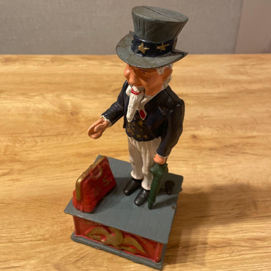 送料込みアンクルサム鉄製バンク70年代80年代／ビンテージ○