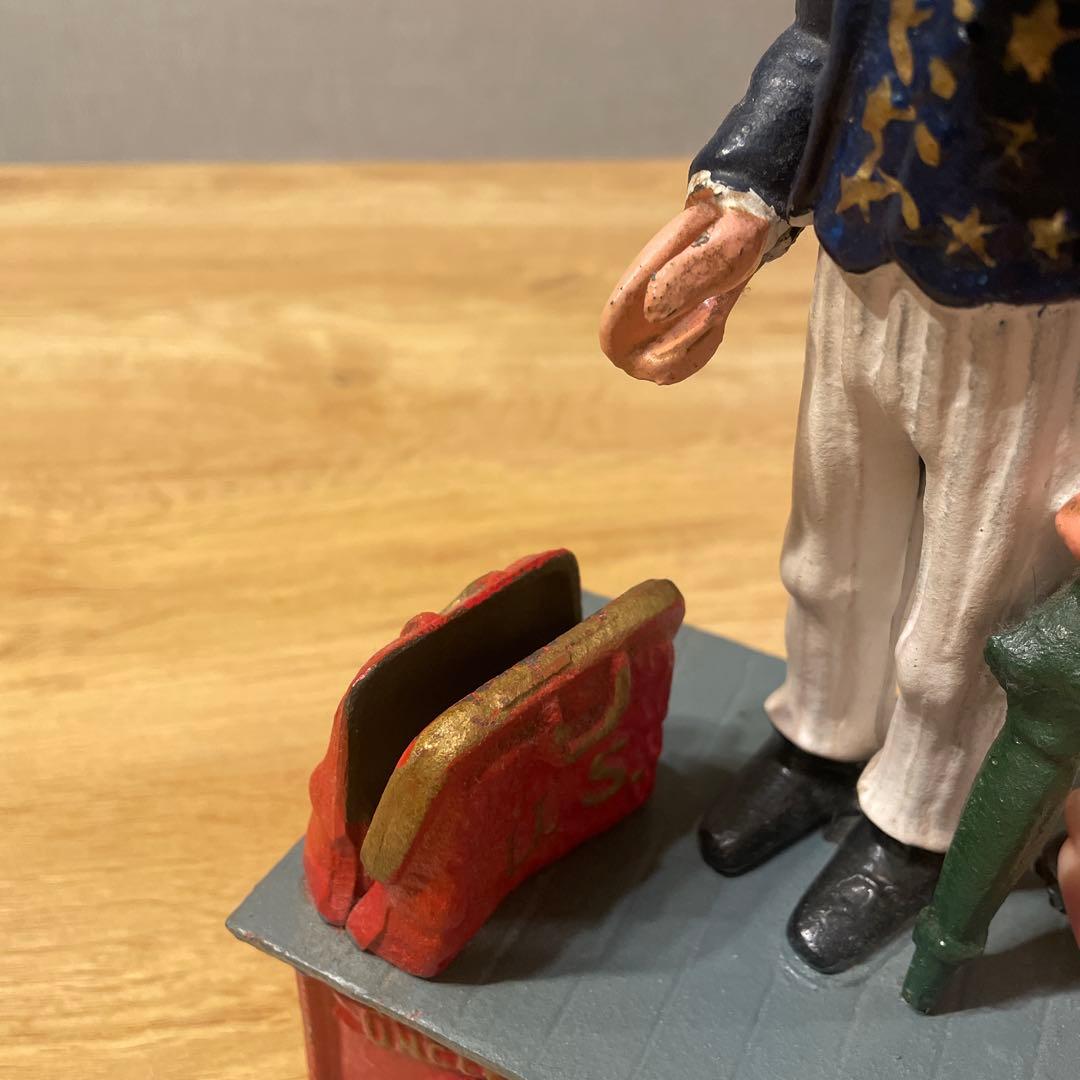 送料込みアンクルサム鉄製バンク70年代80年代／ビンテージ○