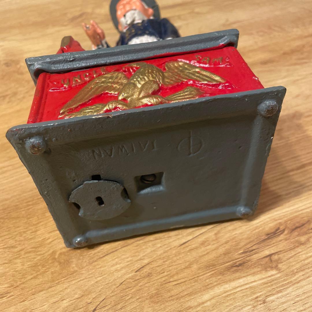 送料込みアンクルサム鉄製バンク70年代80年代／ビンテージ○