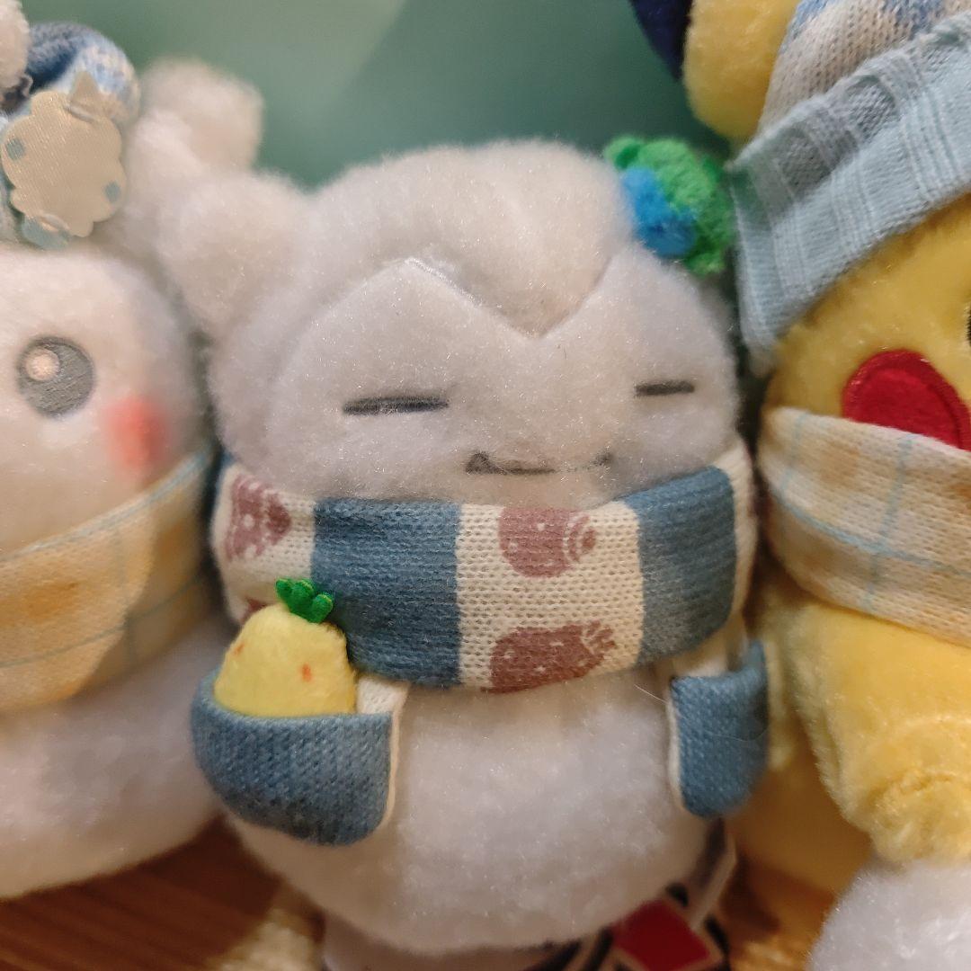 新品未使用 4体セット​​ピカチュウ カビゴン ヤドン ぬいぐるみ 雪だるま