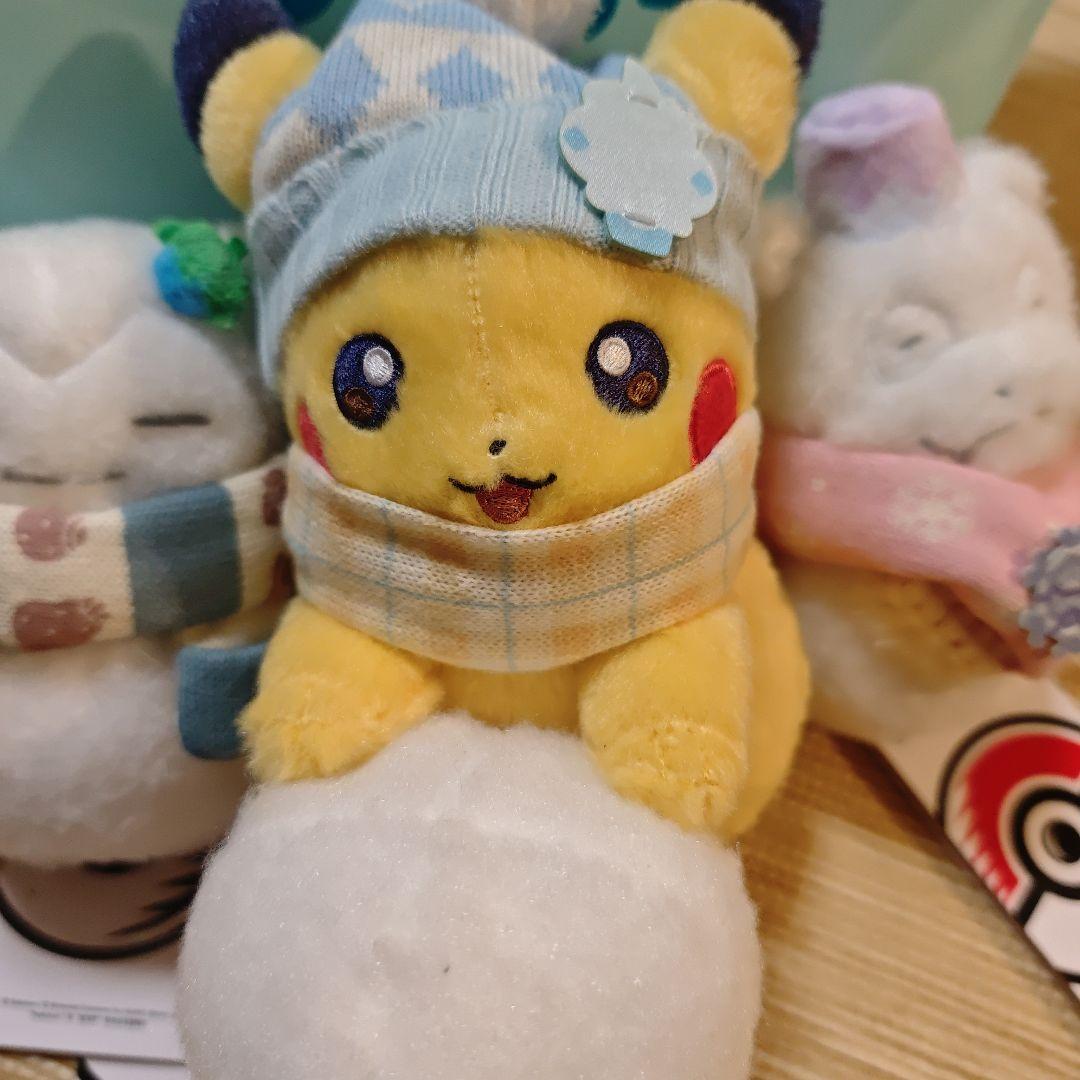 新品未使用 4体セット​​ピカチュウ カビゴン ヤドン ぬいぐるみ 雪だるま
