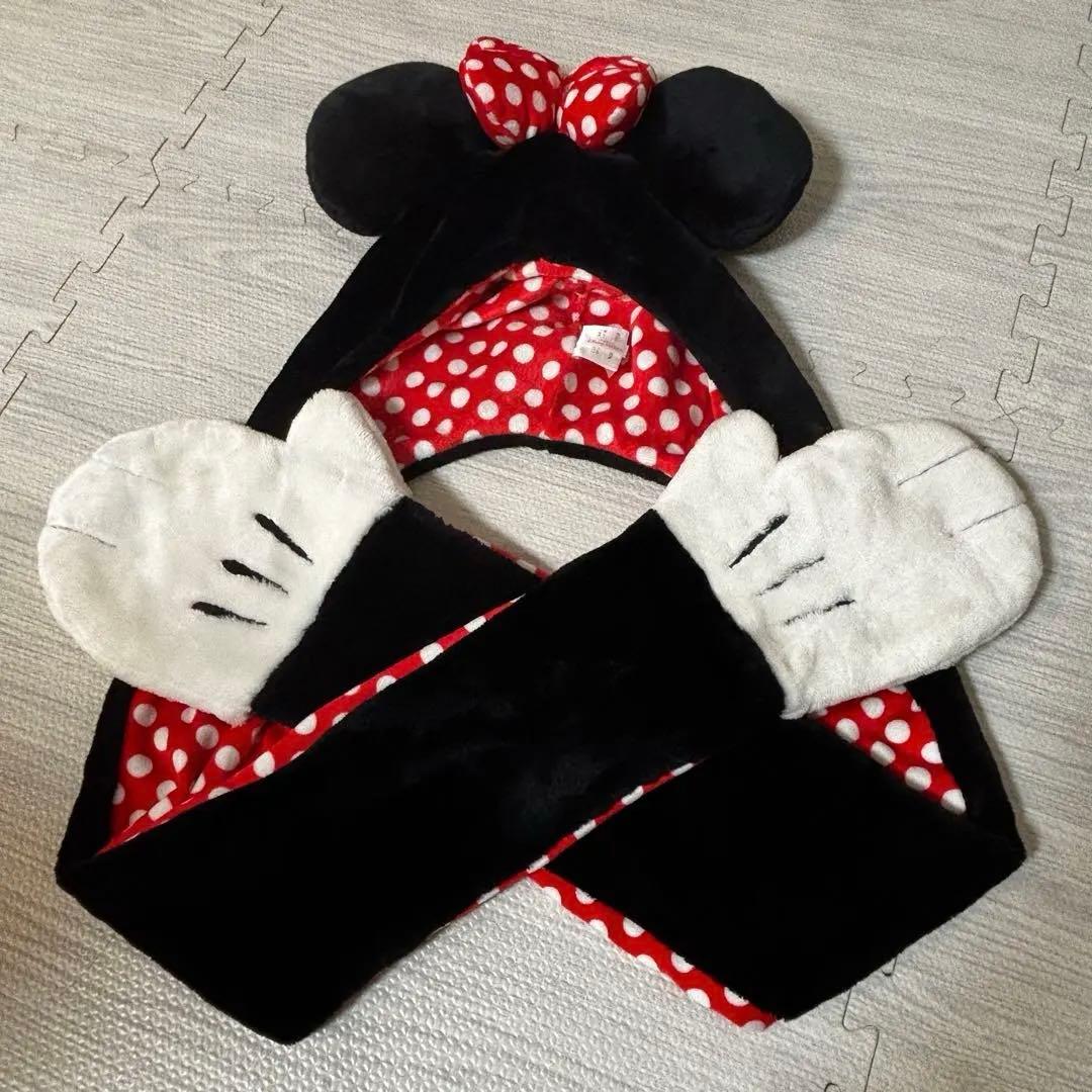 ディズニー ミニーマフラーキャップ