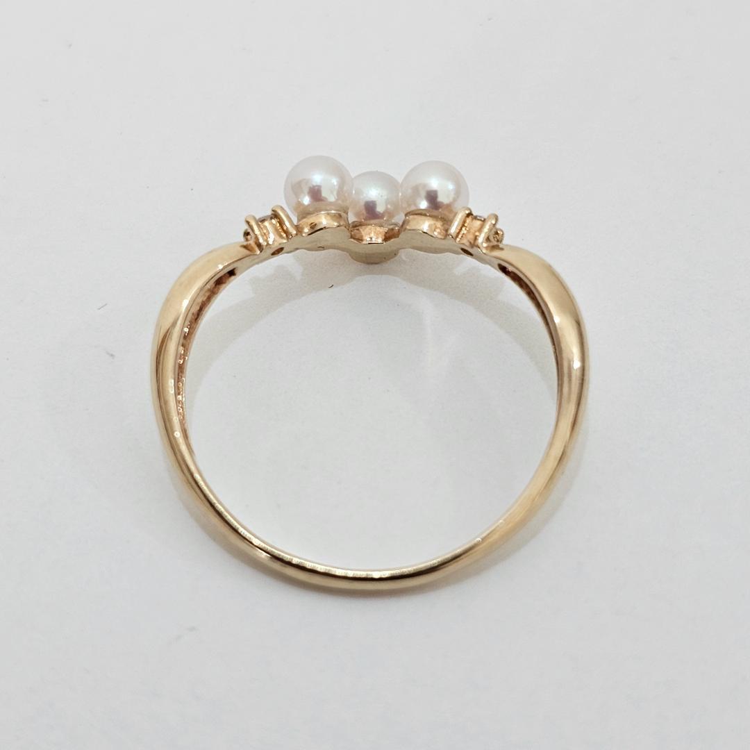 1984 タサキパールダイヤリングK18YGイエローゴールド14.5号3.4mm