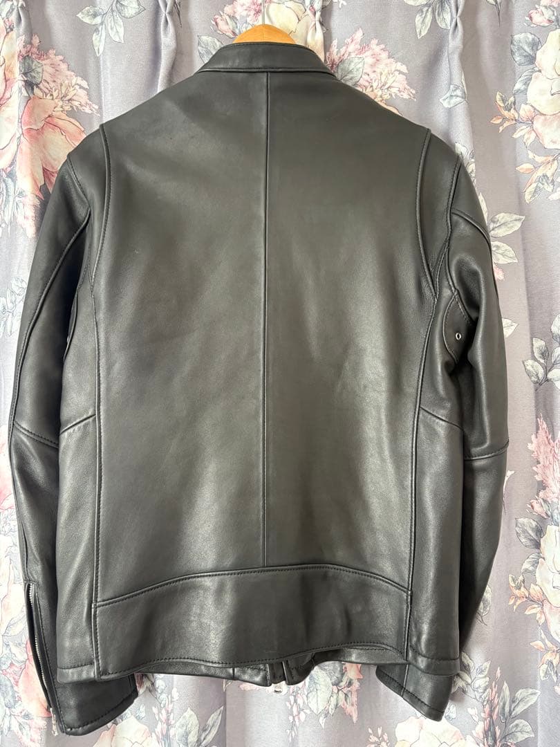 美品 BEAUTY&YOUTH シングルレザー ライダース L ブラック
