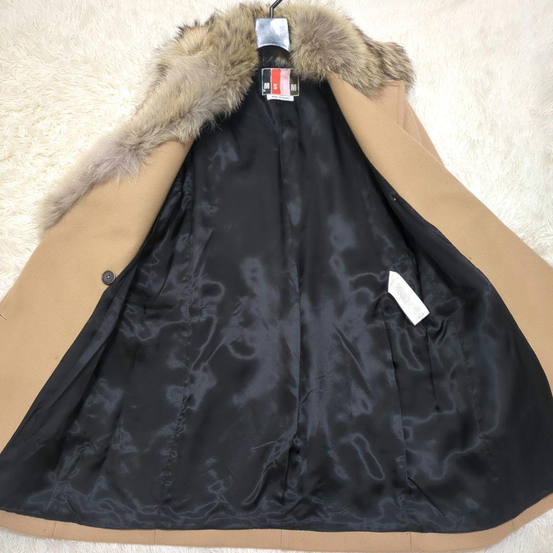 ✨極美品✨　定価26万　MSGM　ダブルチェスターコート　ファー付き　ベージュ